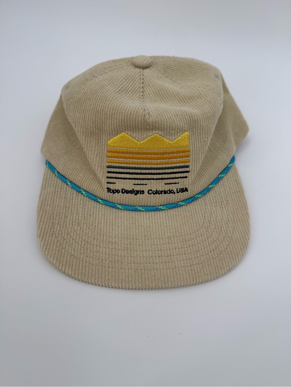 Topo Designs Strata Map Cord Trucker Hat | Tan | One Size